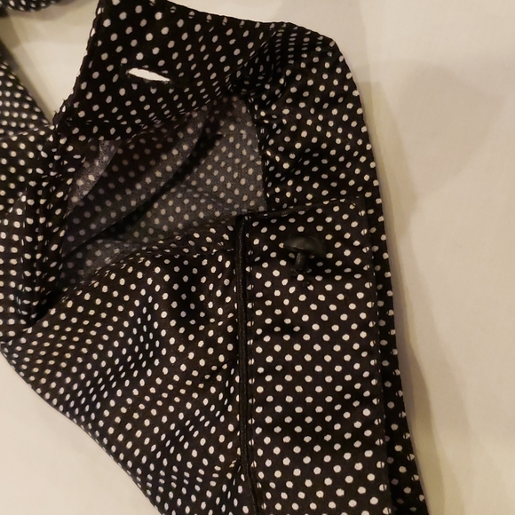 Black & White Polka-dot button-down belted Blouse w/ 3/4 sleeve size:M - Picture 11 of 15
